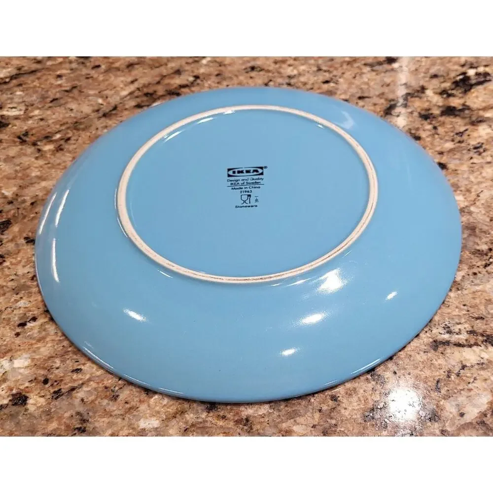 (Qty 1) Ikea Fargrik Turquoise Blue Salad Plate IKEA Of Sweden 21963